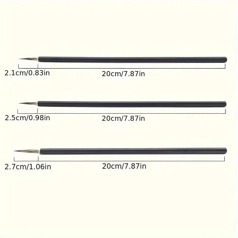 A Set Chinese Calligraphy Brush Ceramics Hook Line Fine Paint Brush Pen Weasel Mouse Whisker Stone Badger Hair Paint Brush