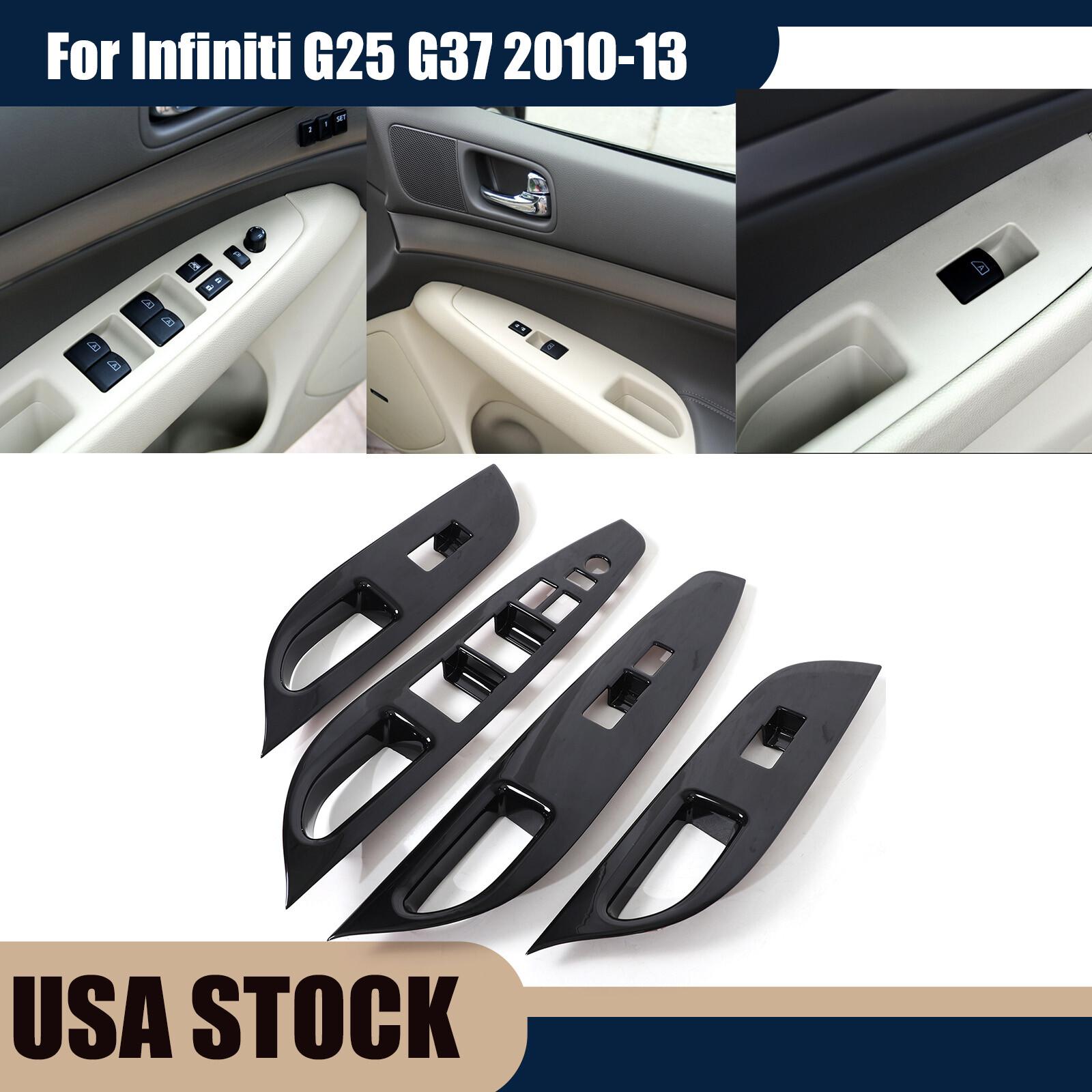 Glossy Black ABS Window Lift Switch Trim Cover For Infiniti G25 G37 2010-13 US