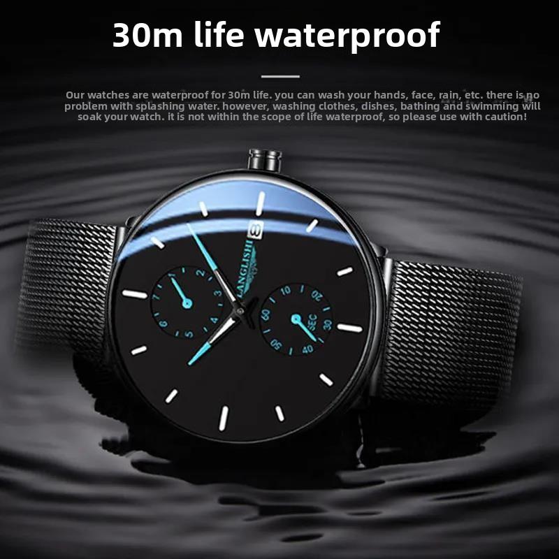 Men's Watch Male Student Waterproof Luminous Calendar Quartz Watch Ultra Thin
