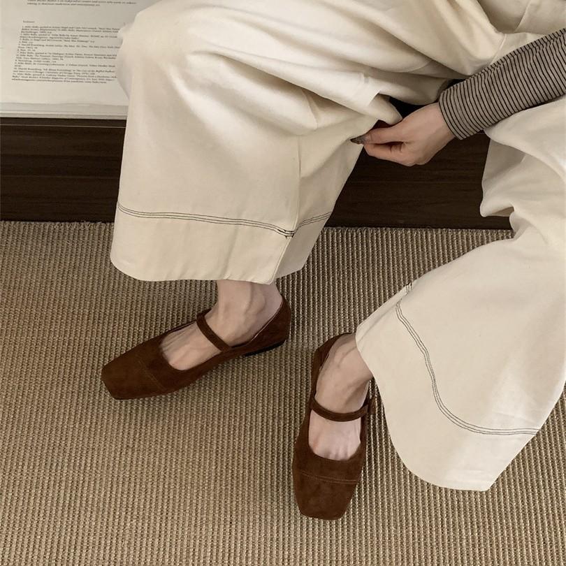 With Skirt Single Shoes Flat Bottom Retro Gentle Grandma Shoes Women's 2025 New Spring Mary Jane Shoes Versatile