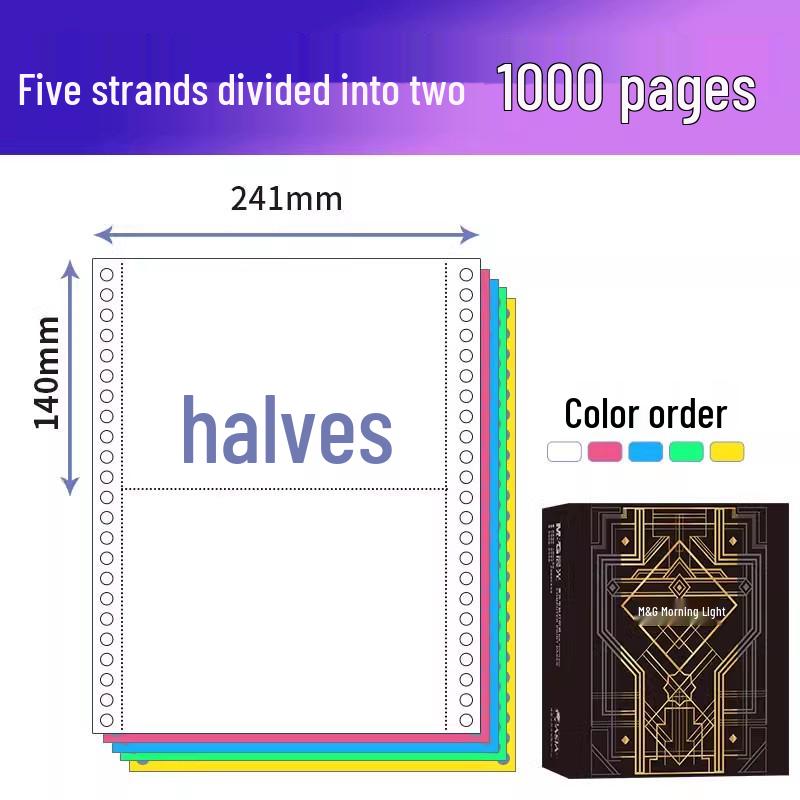 Tear-off Morning Glory Multi-part Pin-feed Computer Paper: 3-part, 2-part, 1/3, 2-part, 4-part, 5-part, 6-part
