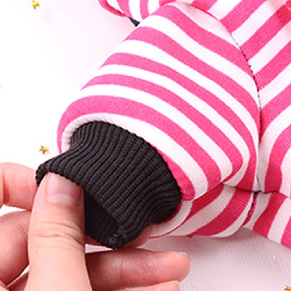 Hund Warme Kleidung Herbst Winter Mode Niedlich Bestickter Bär Streifen 4 Beinig Warm Winddicht Haustiermantel für Täglich Draußen