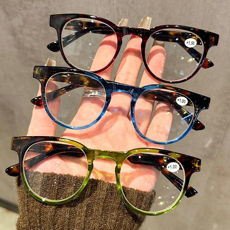 Nye Retro Lesebriller for Menn Kvinner Mote Casual Blålysblokkerende Briller Styrker Vintage Oval Innfatning Presbyopi