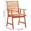 Garden Dining Chairs 3 pcs with Cushions Solid Acacia Wood