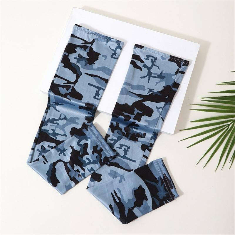 Camouflage Cooling Arm Sleeves All Age Sun Protective Arm Covers Outdoor Activity Ice Silk Arm Protectors for Cycling