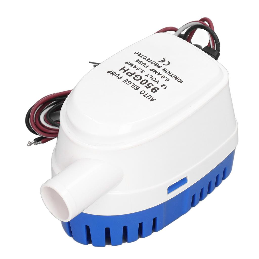 Automatic Bilge Pump DC 12V Plastic Removable Filter Easy Cleaning Boat Bilge Water Pump for Marine Yacht 950GPH