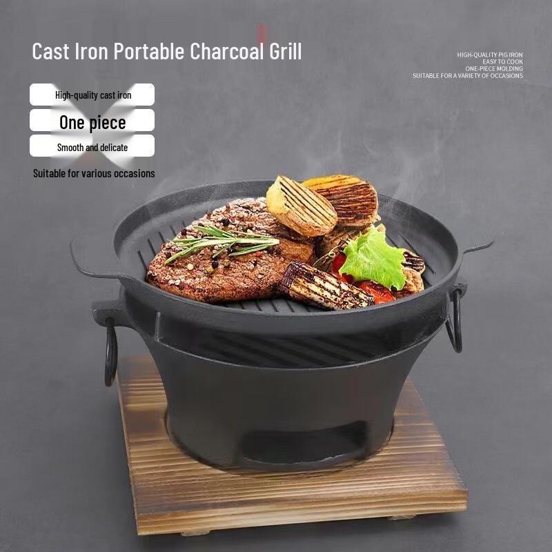 Litinový uhlíkový gril a ohniště