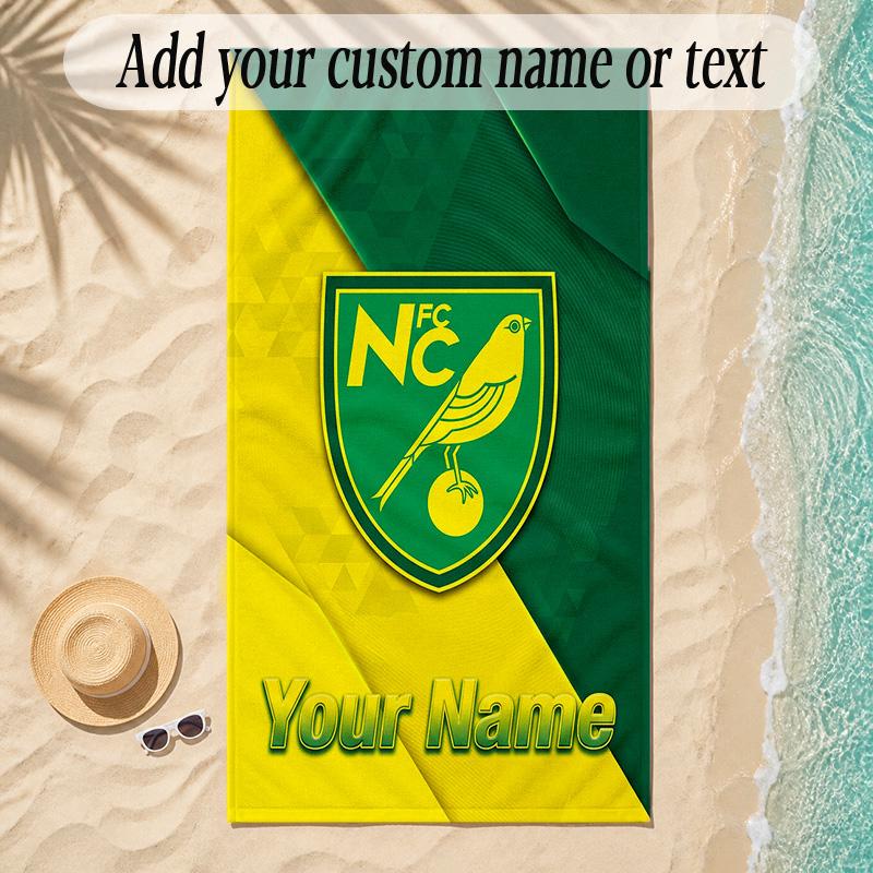 Beach TowelNorwich City Custom Name Text Personalized Soft Towel for Beach Pool Indoor Home Decor Gift