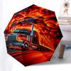 Truck, Explosion Themed Automatic Opening and Closing Umbrella, Compact Travel Umbrella, Lightweight and Portable, Suitable for Beach Commut