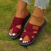 Breathable mesh fish mouth cover toe slippers non-slip and wear-resistant soft-soled beach shoes women's slippers large size shoes 36-43