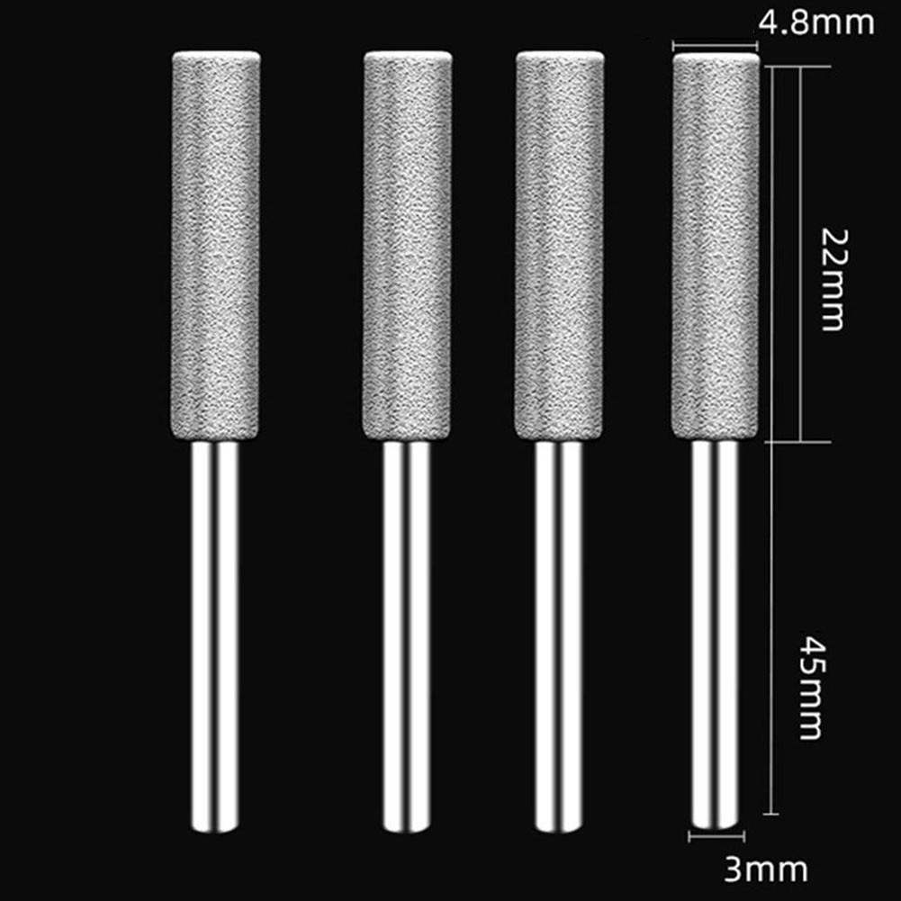 4pcs Diamond Coated Cylindrical Burr Chainsaw ener Grinder Chain Saw Grinding