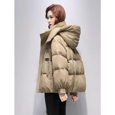 Winter Short Down Coat for Women Thick Warm Slim Fit Hooded Casual Jacket Korean Style Outerwear