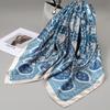 90x90cm Square Shawls Satin Neck Scarf For Women Fashion Print Floral Head Hijab Scarves Female Silk Feel Neckerchief Headband