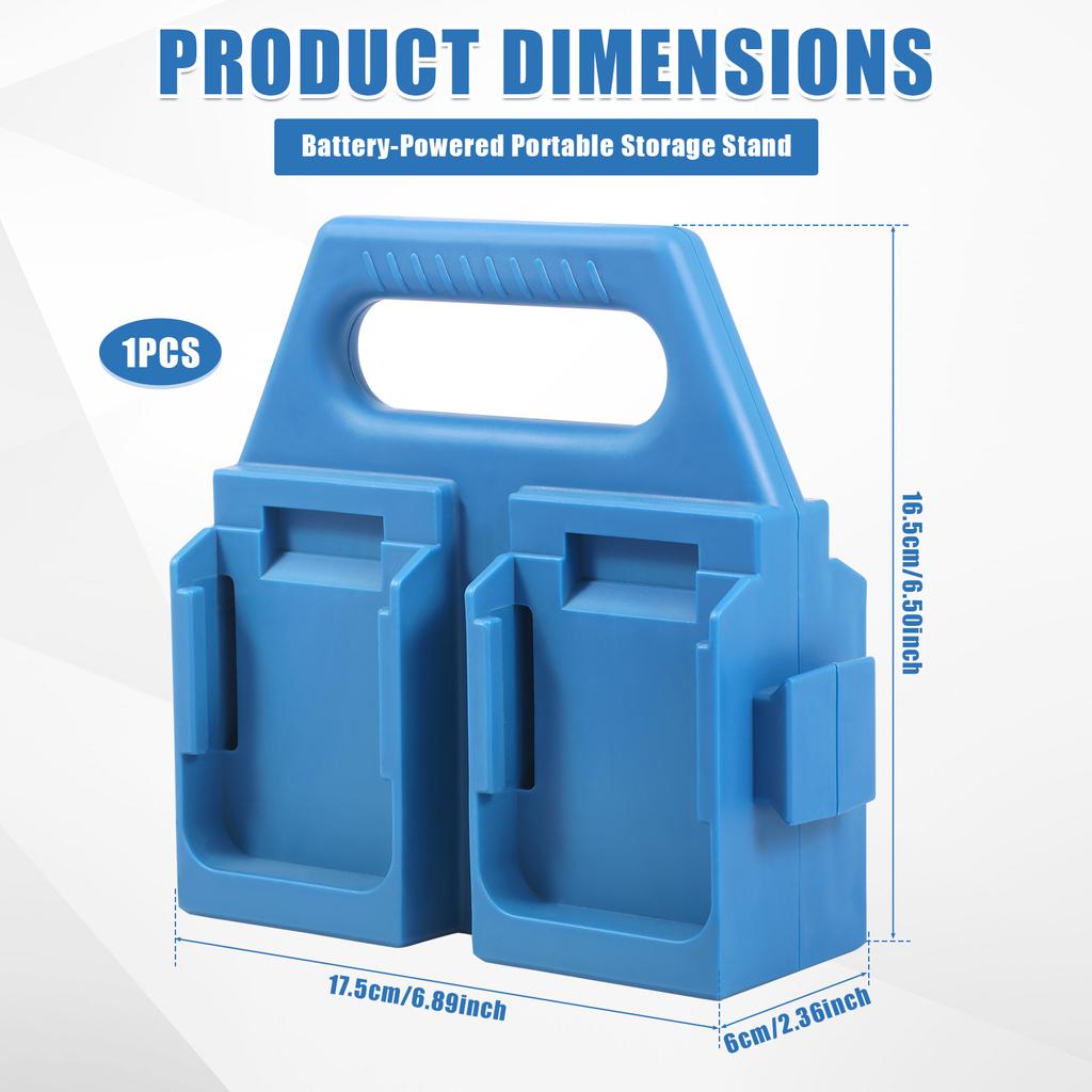 4-Slot Battery Holder for Makita 18V&14.4V Portable and Rugged Battery Storage Case Handle Equipped for Electrician Carpenter