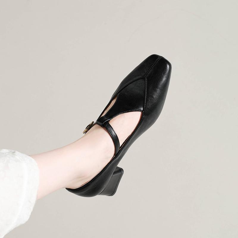 

Fashion 2025 New Women s Square Toe Slip-on Pumps Thick Med Heel Elegant Ladies Evening Dress Pumps Heeled Shoes Woman 34 чёрный