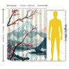 Elegant Japanese Style Shower Curtain With Mount Fuji And Cherry Blossoms - Waterproof And Durable Home Decor Essential