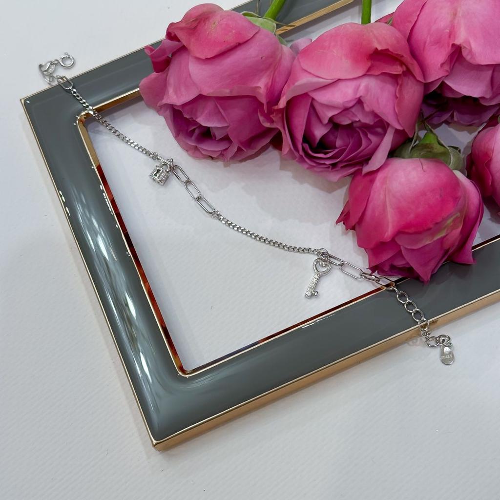 Silver Bracelet with Cubic Zirconia, Product Weight 3.1 G (2172840)