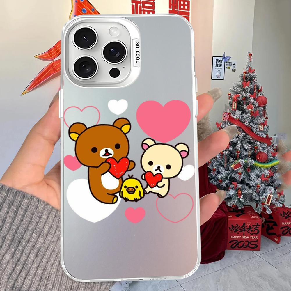 Rilakkuma Phone Case For iPhone 16 15 14 13 12 11 Pro Max X XR XSMAX 8 7 Plus Matte Shockproof Back Cover