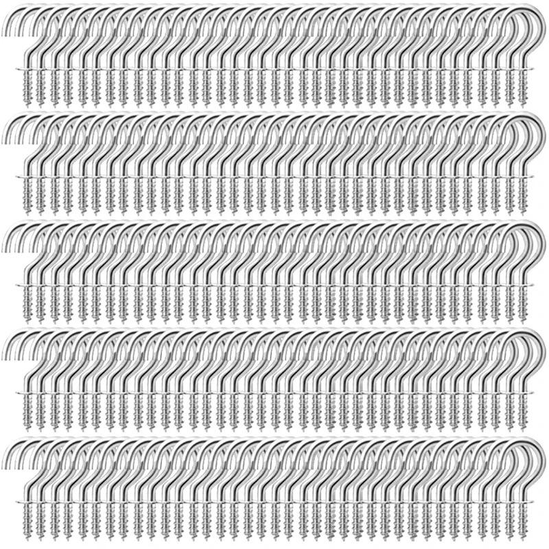 300/10Pcs Mini Screw Hook Multifunctional Wall MountIron Screw-in Hanging Plants Holder Ceiling Hooks Cabinet Keys Cup Hanger