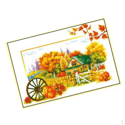 Of Embroidery Starter Kits Stamped Beginners for DIY with Pattern Designs - Autumn