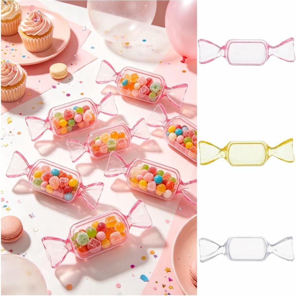 10pcs Transparent Mini Candy Box Candy Shape Snack Gift Box Cute Earrings Jewelry Box Wedding
