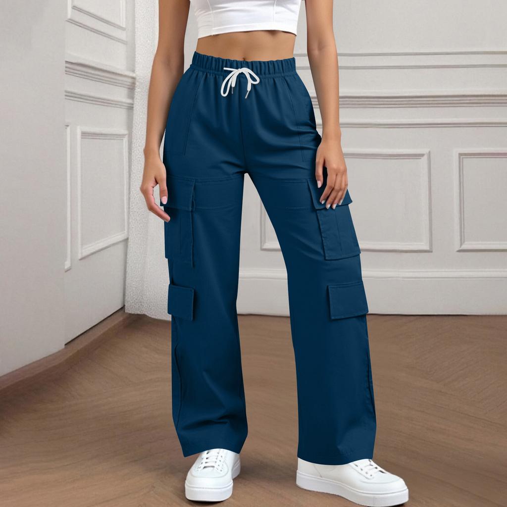 Women's Corduroy Pants Casual Women's Solid Color Corduroy Loose Straight Pants