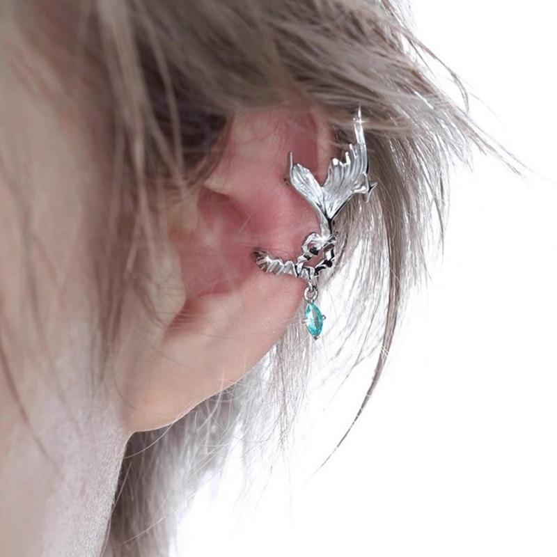 Gender Neutral Fish Tail Ear Clip Without Piercing Lightweight Copper Ear Cuff Accessories For Men And Women