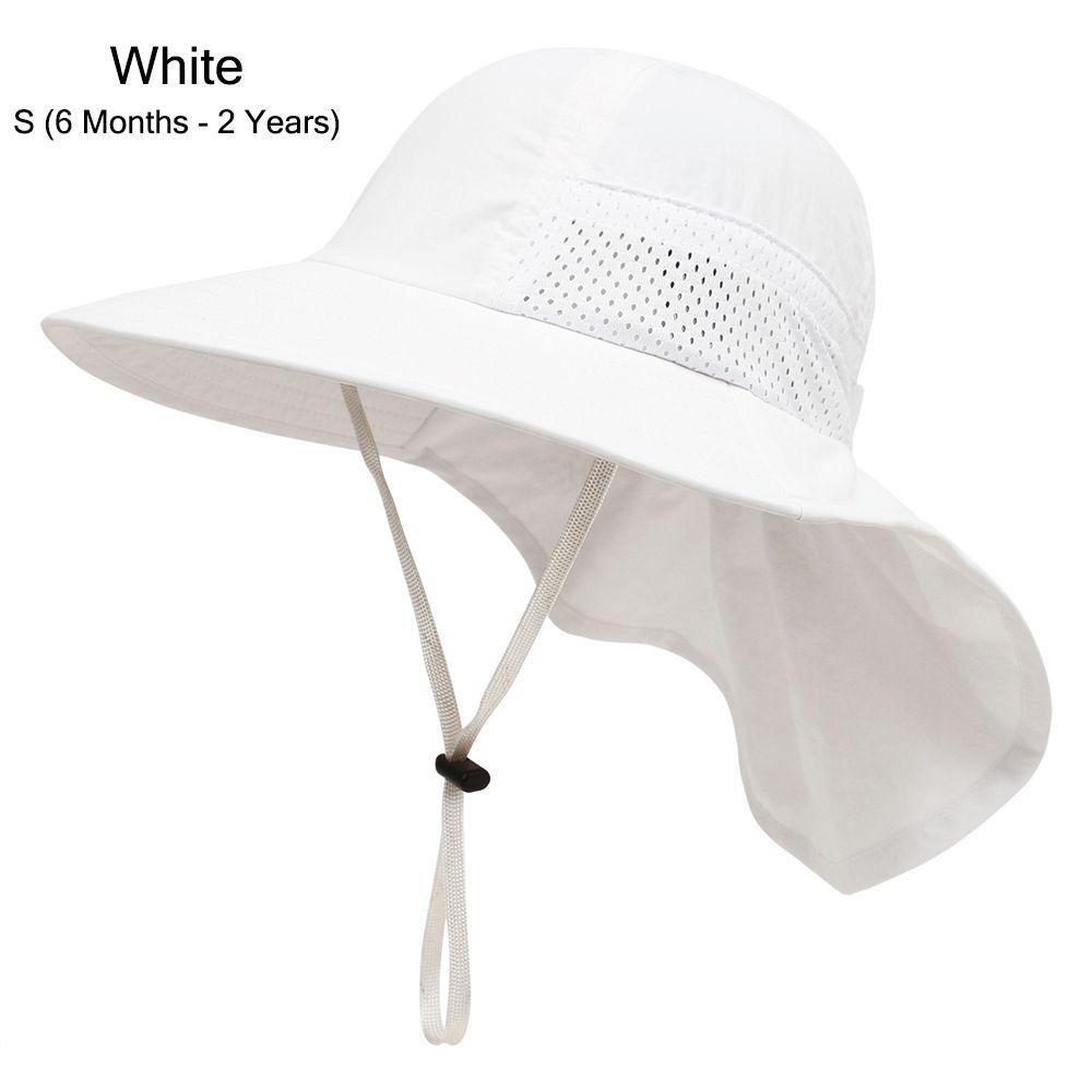 Girls Large Brim Breathable Beach Hat with Neck Flap Kids Sun Hat Beach Play Hat Sun Protection Hat