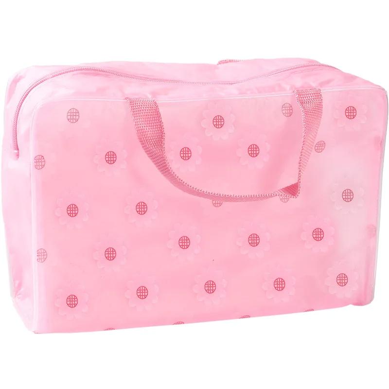 5PCS For Makeup Pouch Compression Travelling Bath Bags 5 Color Waterproof PVC Cosmetic Storage Bag Women Transparent Organizer
