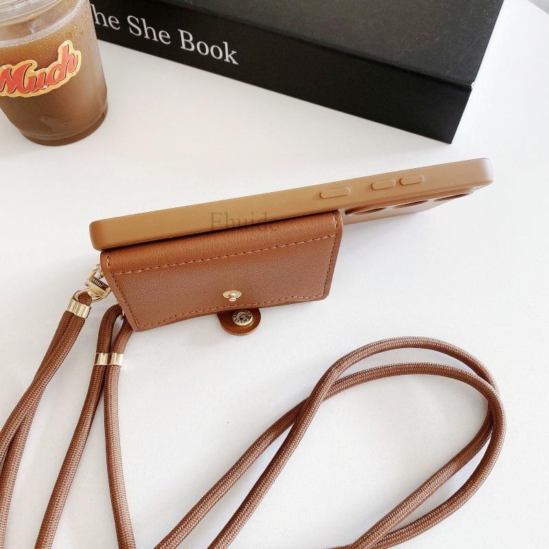 Luxury Wallet Strap Case for Samsung Galaxy S26 S25 Ultra S24 FE S23 Plus S22 S21 A56 A16 Crossbody Lanyard PU Leather Bag Cover