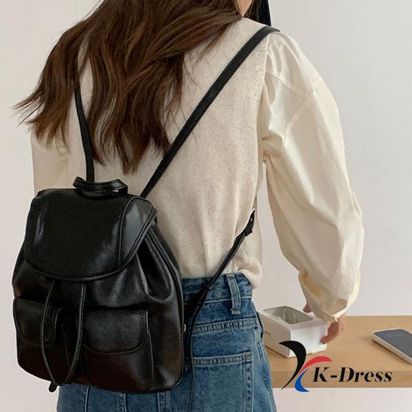 Rucksack mit Kordelzug, glänzende Tasche, Mini-Riemen, Leder, Mini-Tasche