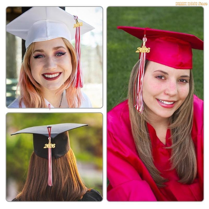 K1AE Class of 2026 Graduation Tassels Ornament With Year Charm For Academic Gowns Caps Bachelor Robe Graduation Ceremonies