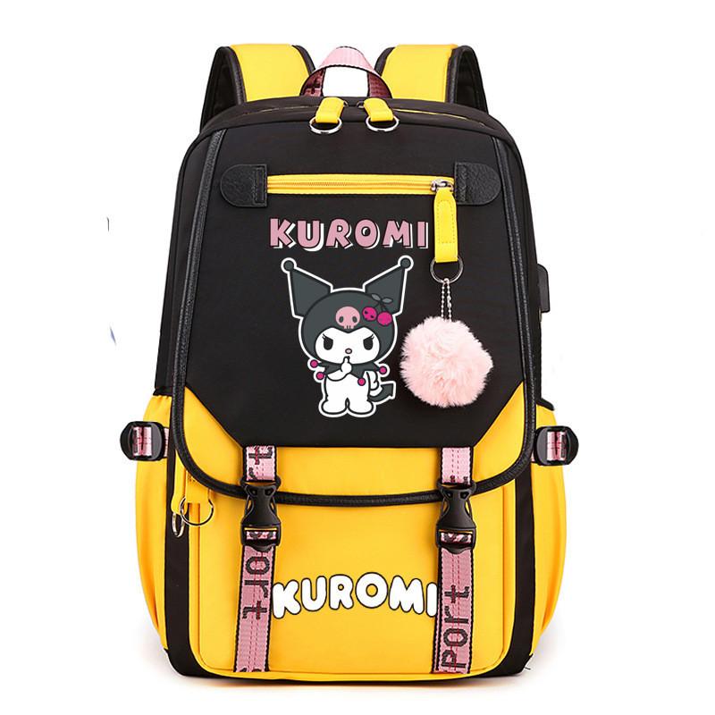 Kuromi Student Backpack With Usb Charging Port For Casual Travel And School Use