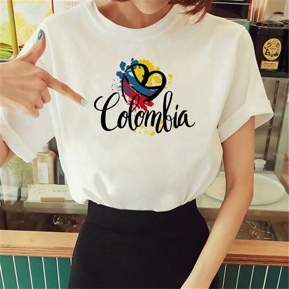 Colombia Tee Women Streetwear T-shirts Girl Anime Graphic Harajuku Clothing