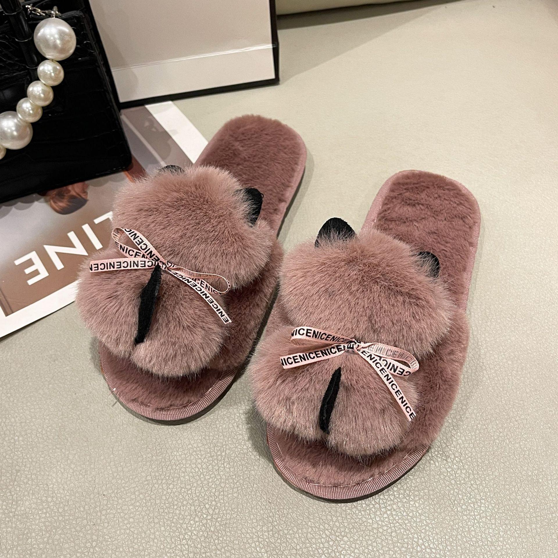 

Amazon тапочки большого размера пушистые домашние комнатные на плоской подошве теплые тапочки-однослово хлопковые тапочки обувь 42-43