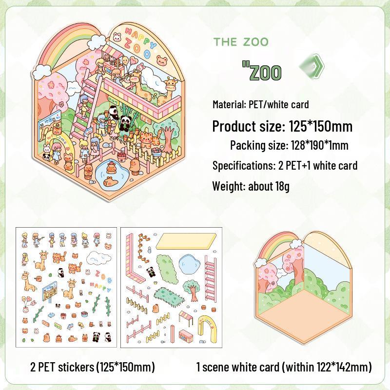 Popular Cartoon Scenery 3D DIY Stickers for Kids