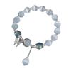 Fashionable Opal Sea Blue Crystals Bracelet Elegant Fashion Jewelry Portable for Girls and Women with Elastic Designs