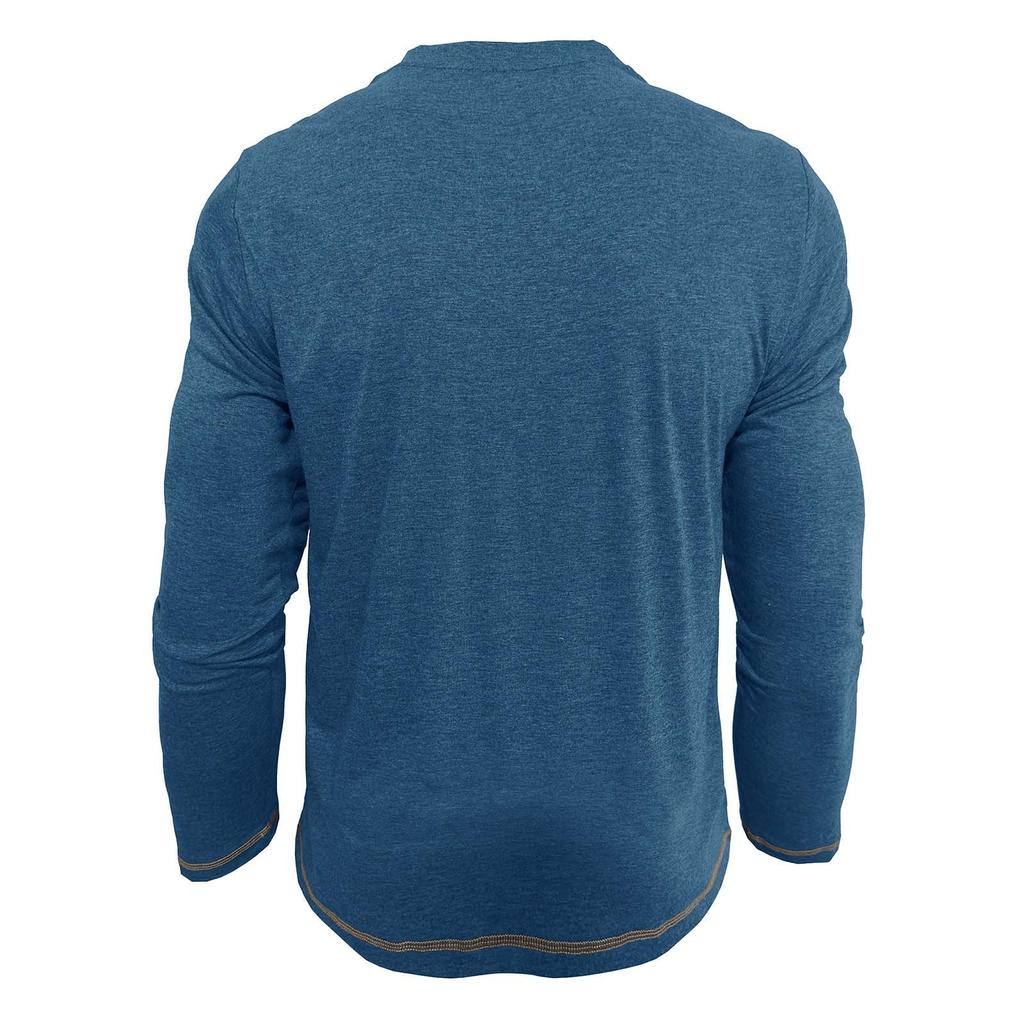 Herren Frühling Und Einfarbiges T-Shirt Revers 3-Knopf Offene Knopfleiste Knopf Langarm Oberteil