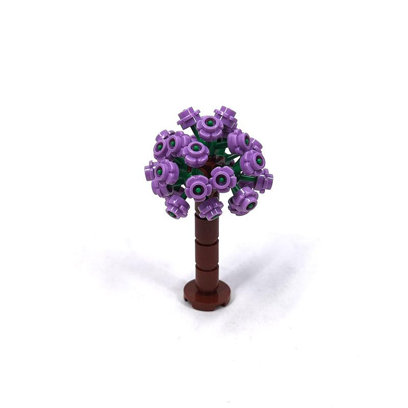 Assemble small pellet flower ball tree house wedding city street scene hydrangea building block toy