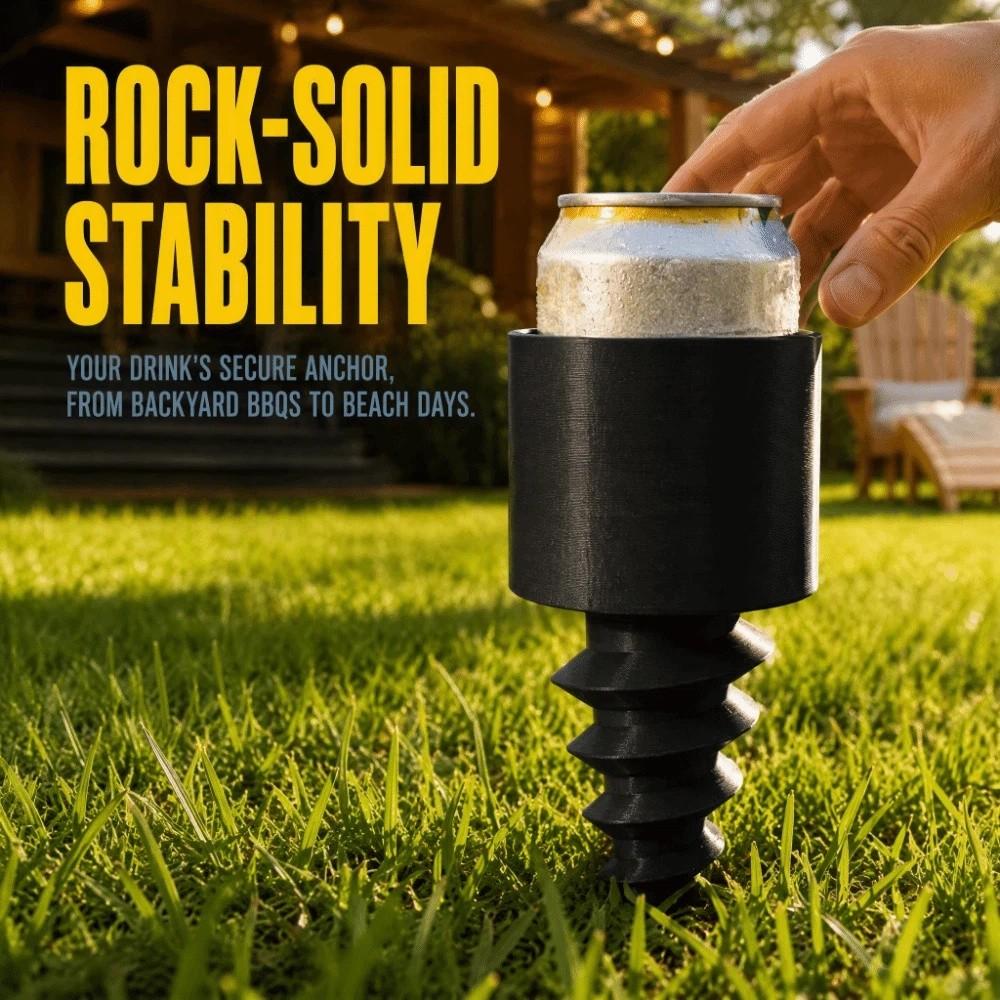 Screw-in Type Spiral Cans Stand 3D Printed Beach Cup Holder Durable Beverage Drink Rack Travel