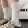 Sweet Mesh Hollowed Out White Pile Socks Transparent Nylon Lace Socks Thin Retro Flower Crew Socks Women Ladies