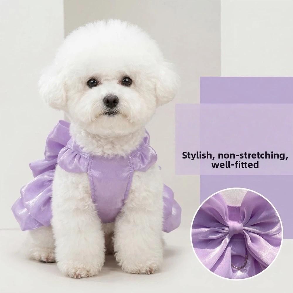 Vestido Transpirable de Princesa para Cachorro Diseño de Lazo Chaleco para Perro Gato Para Chihuahua Pomerania Teddy