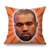 Lovely Funny Kanye West Funny Face Celebrity Portrait Art Hollywood Cotton Linen Sofa Throw Pillow Case Decorative Cushion Cover