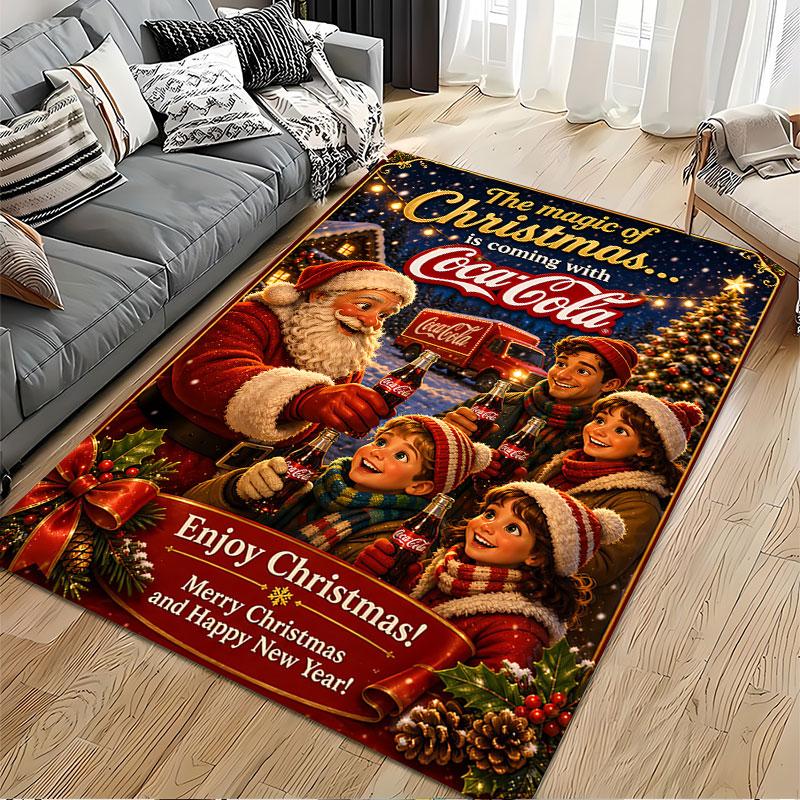 Santa Claus Christmas Coca-Cola suitable as a non-slip mat for the living room or bedroom sofa