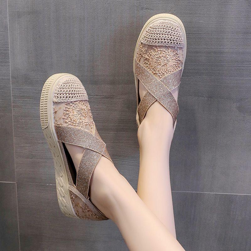 Fashion Summer New In Walking Mesh Breathable Shoes for Women Light Casual Stylish High Quality Original Hollow Slip On Woman Footwear