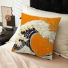 The Great Wave Off Kanagawa Art Pillow Covers Cartoon Sofa Decorative Home Double-sided Printing Short Plush Cute Cushion Cover
