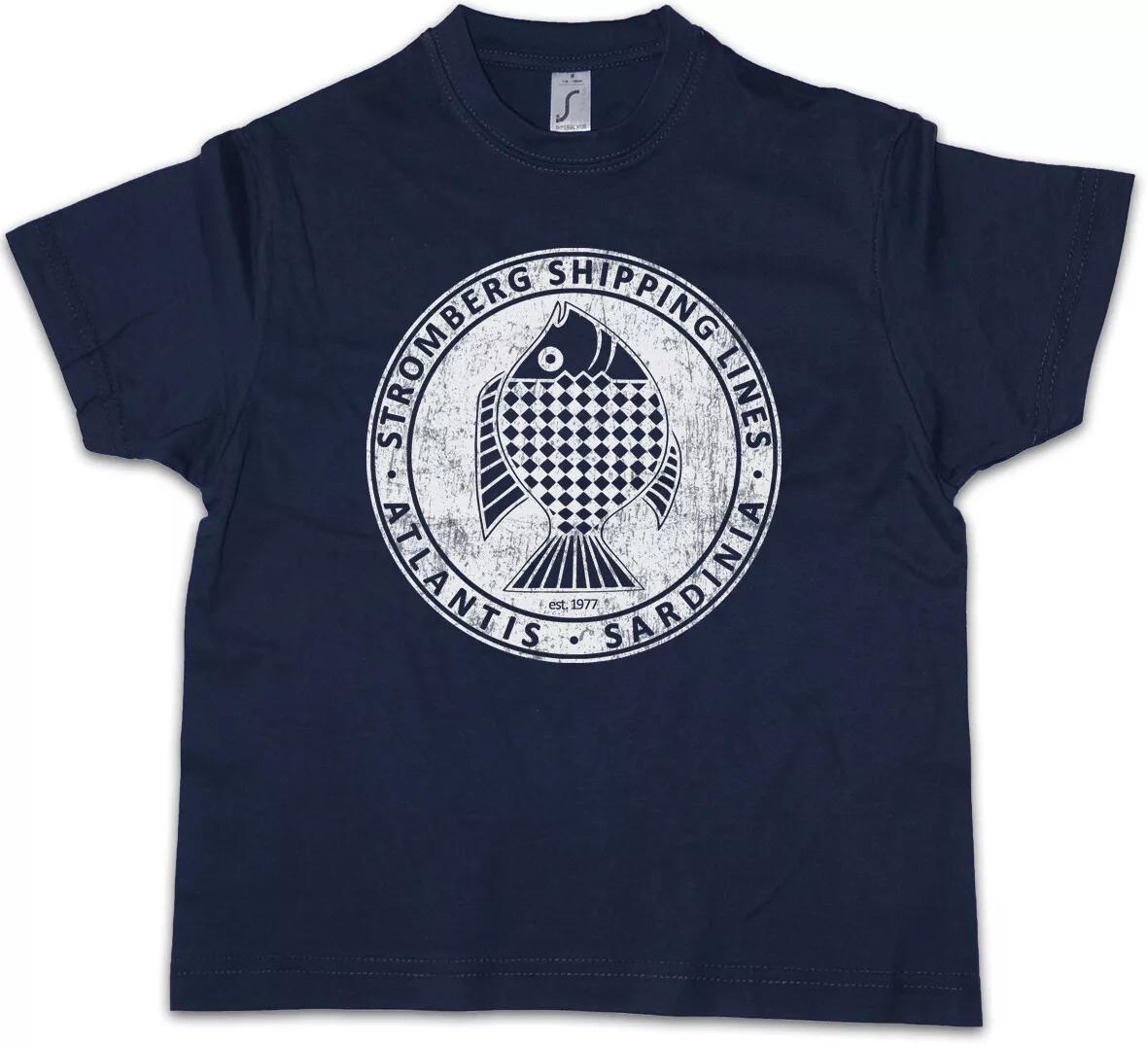 STROMBERG SHIPPING LINES Kids Boys T-Shirt James Spy Spy Who Loves Me Bond- 140