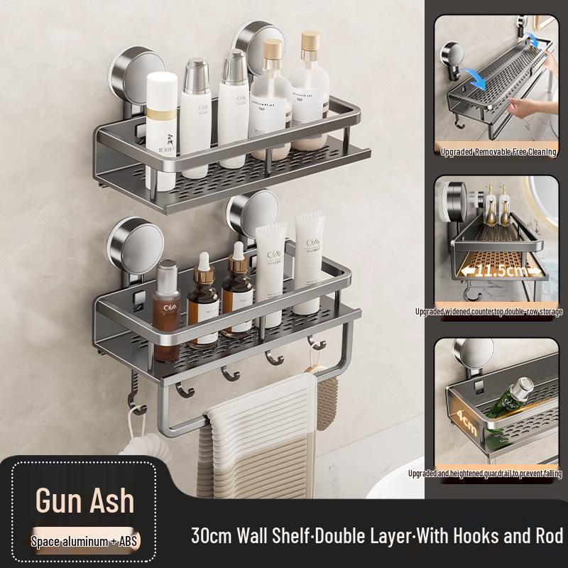 Badezimmer-Wandregal mit Saugnapf ohne Bohren