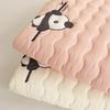 Cute Panda Embroidery Mattress Cover Soft Quilted Bed Pad Protector for Kids Girls Autumn Winter Fitted Sheets with Deep Pocket