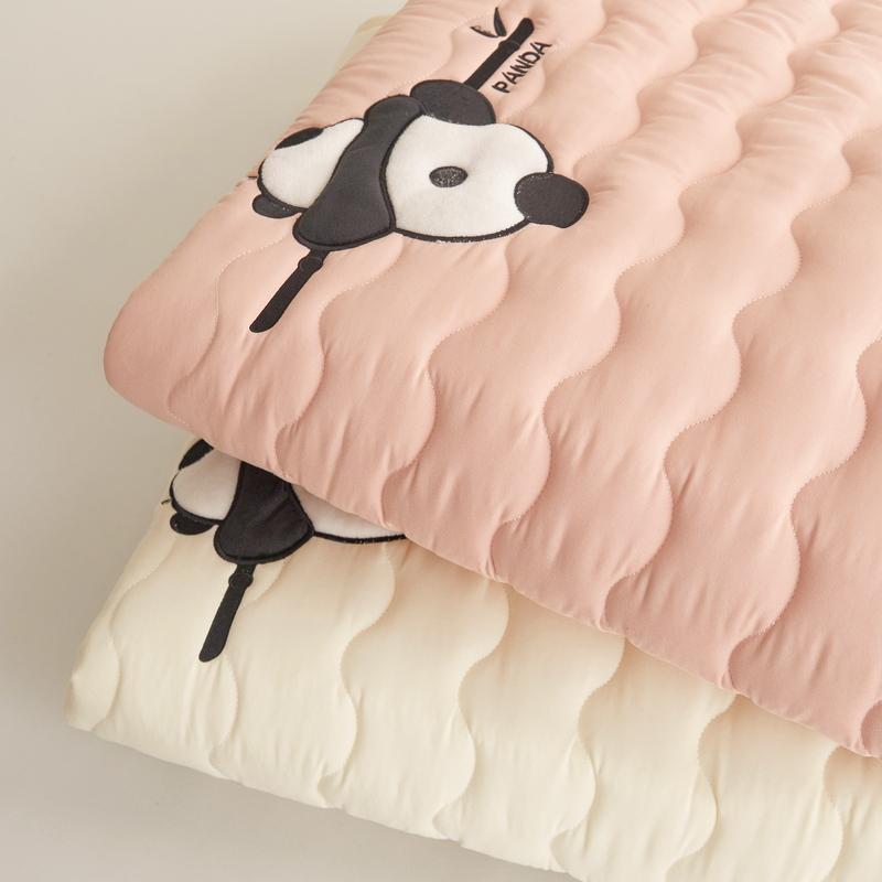 Cute Panda Embroidery Mattress Cover Soft Quilted Bed Pad Protector for Kids Girls Autumn Winter Fitted Sheets with Deep Pocket